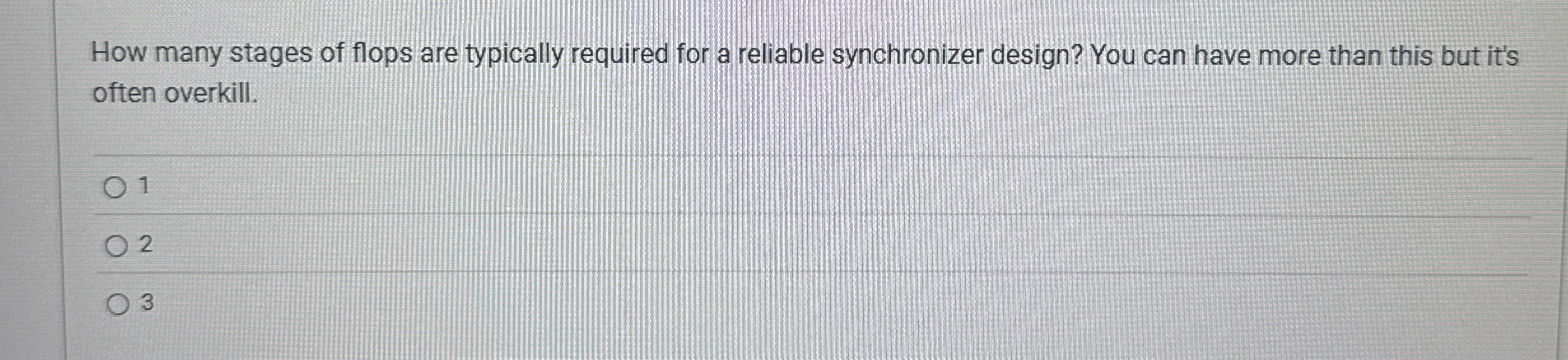 How many stages of flops are typically required