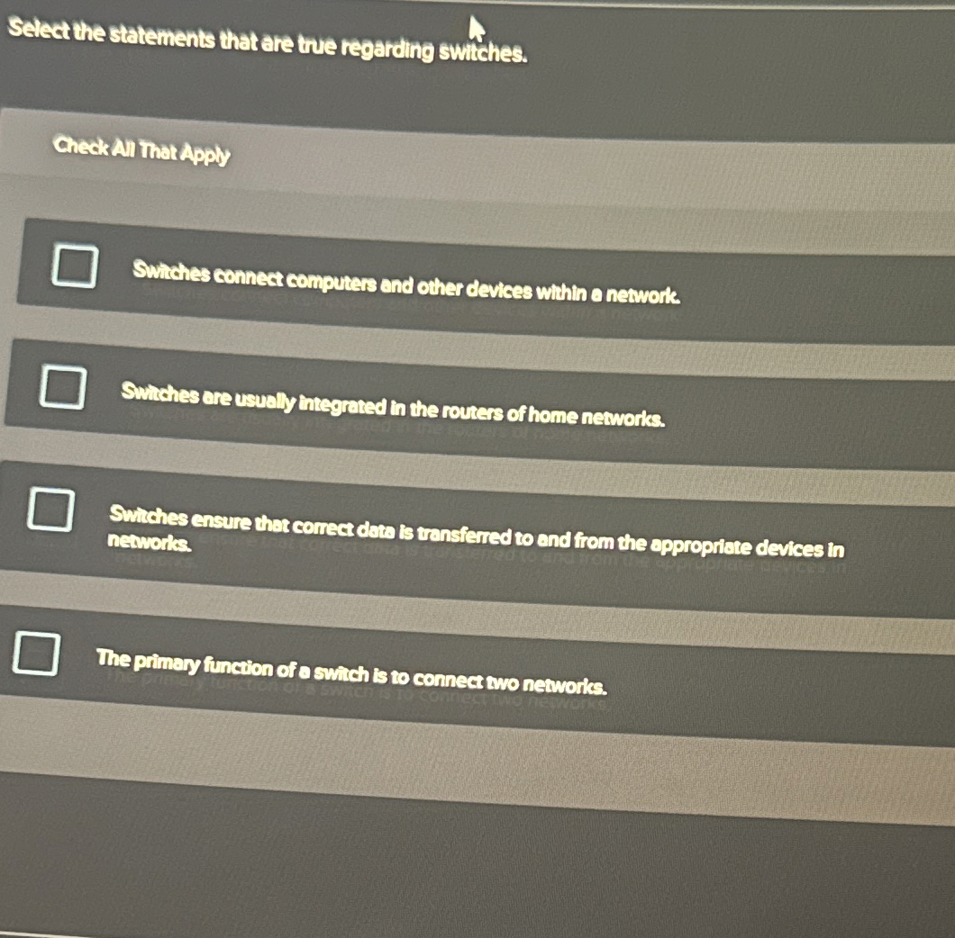 Select the statements that are true regarding