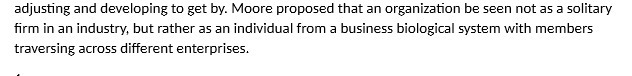 adjusting and developing to get by. Moore
