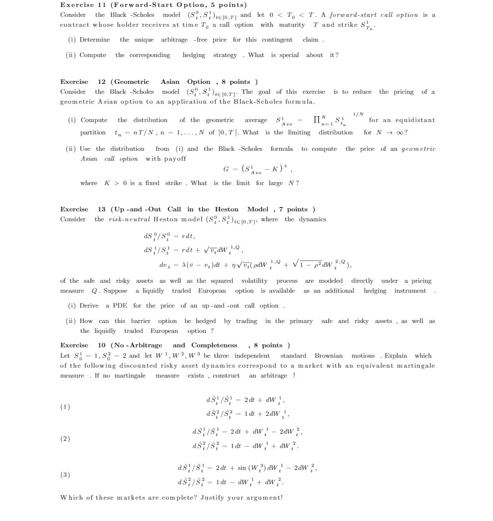 Exercise 11 (Forward-Start Option, 5 points)