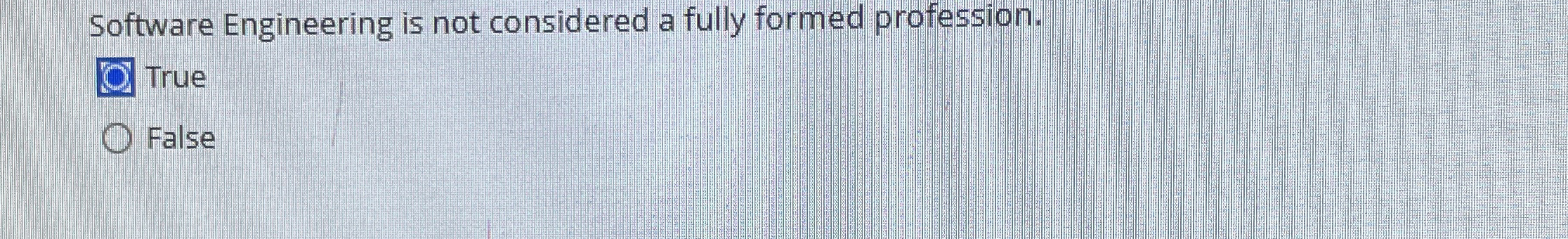 Software Engineering is not considered a fully