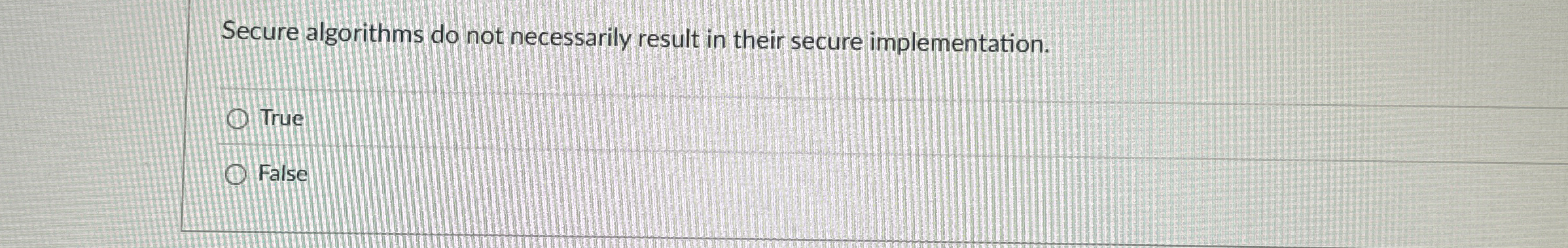 Secure algorithms do not necessarily result in