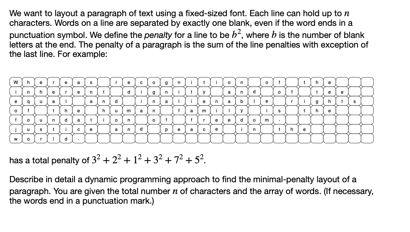 We want to layout a paragraph of text using a