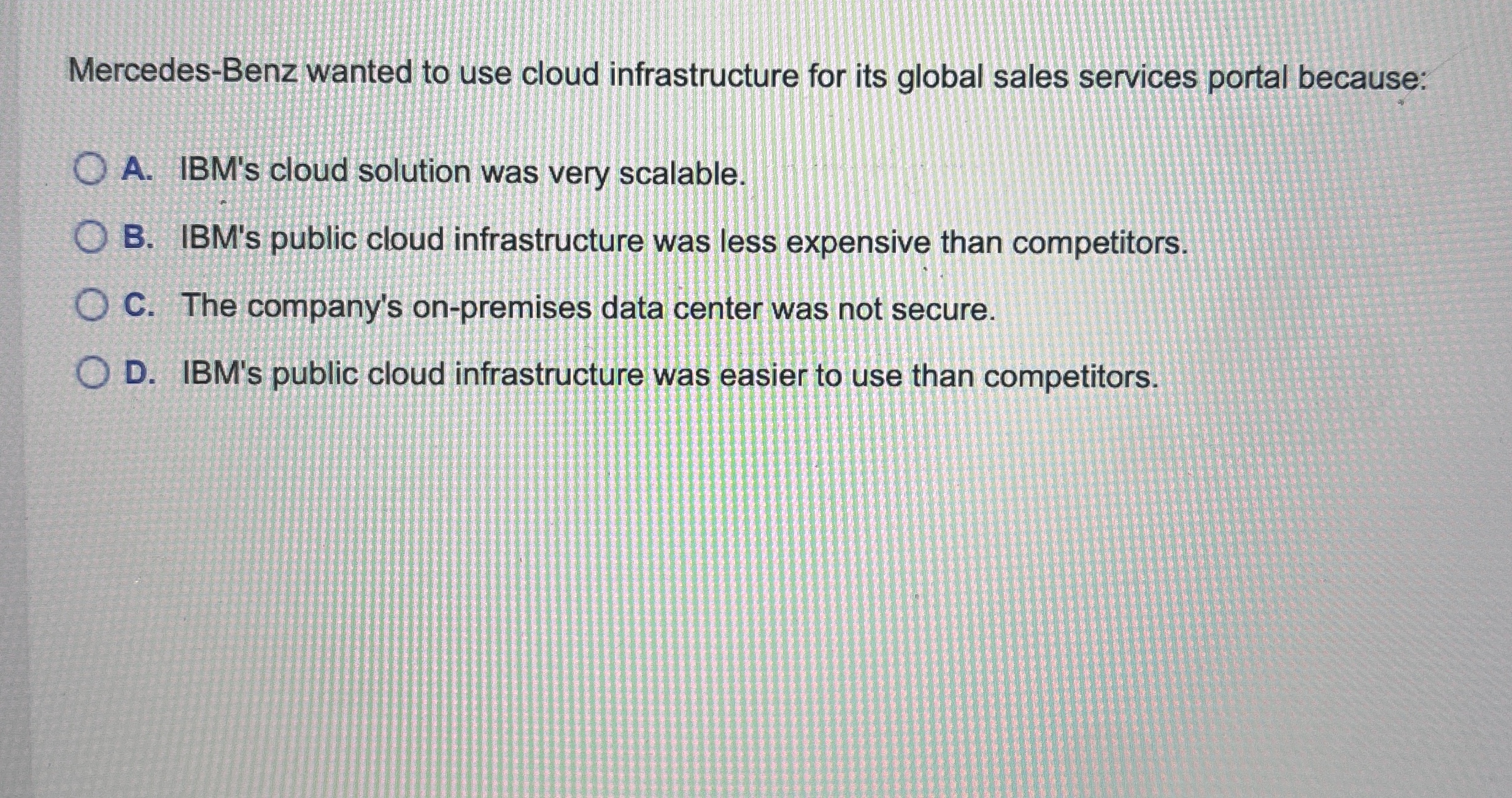 Mercedes - Benz wanted to use cloud