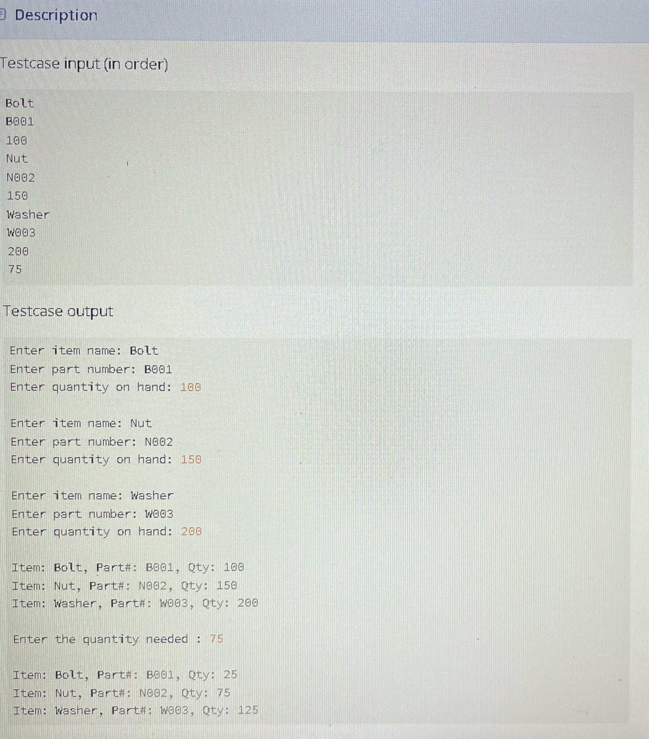 x Inventory [ 1 0 points ] A manufacturing