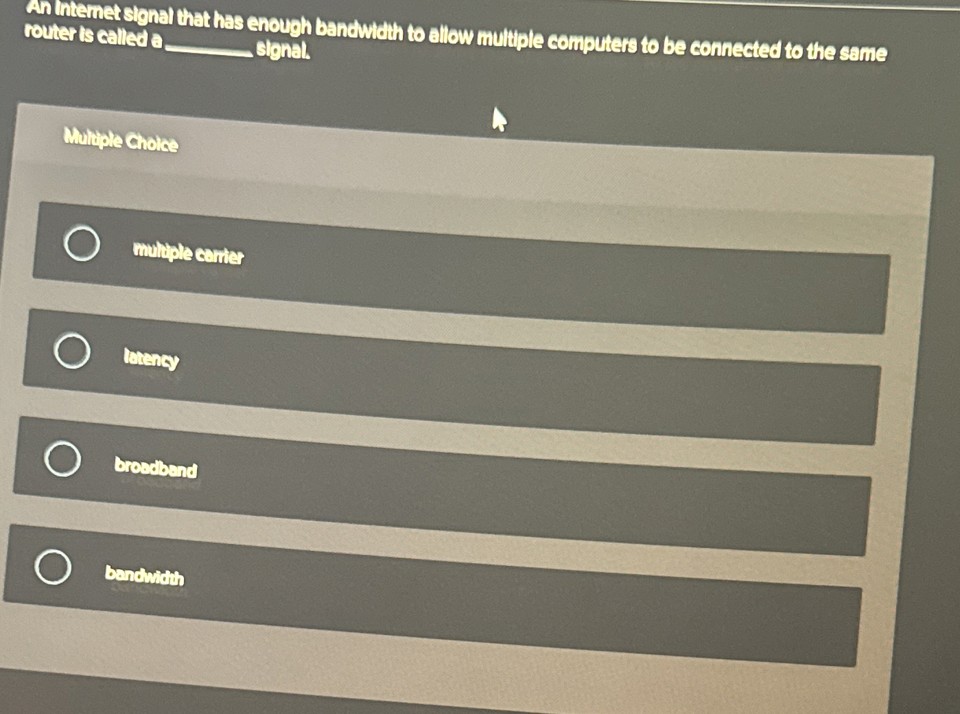 An intemer sional that has enough bandwitith to