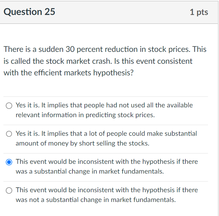 Question 24 1 pts Asking a borrower to post a