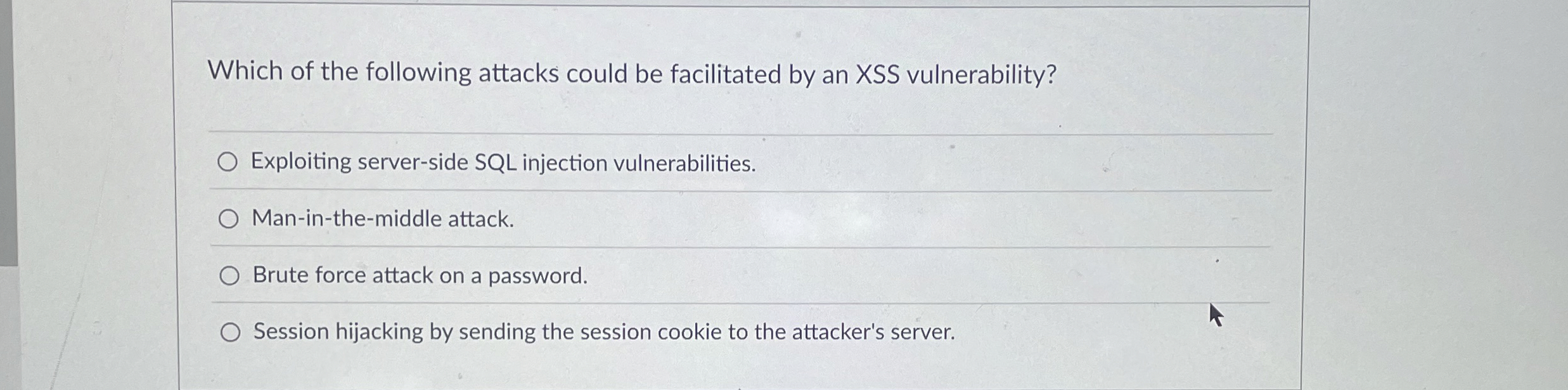 Which of the following attacks could be