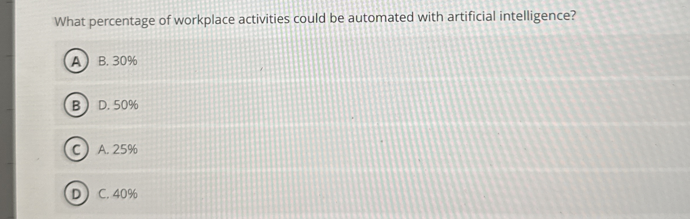 What percentage of workplace activities could be