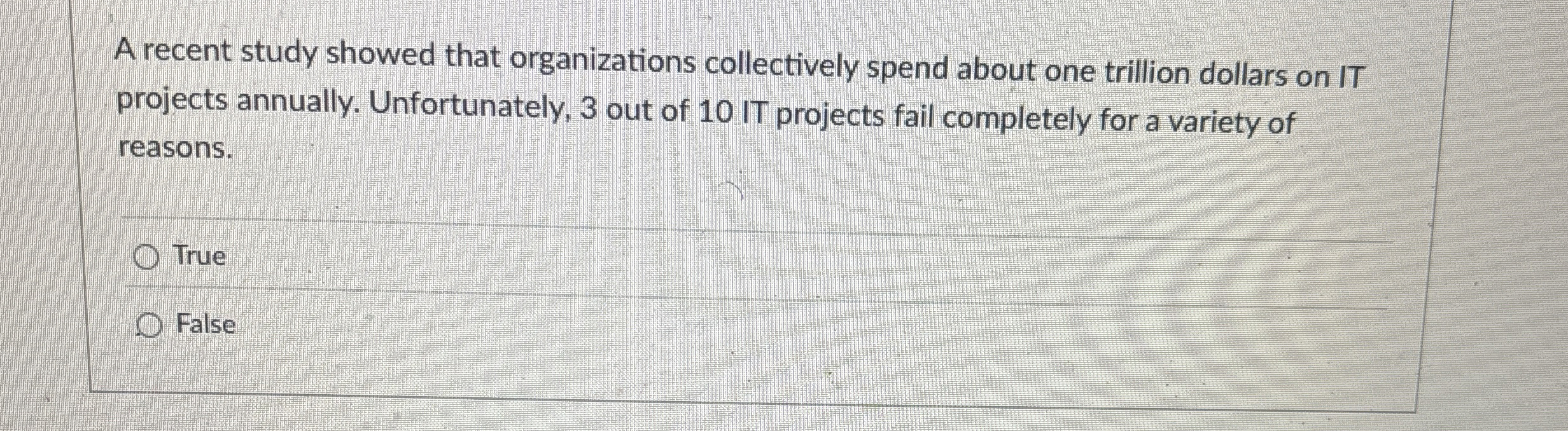 A recent study showed that organizations