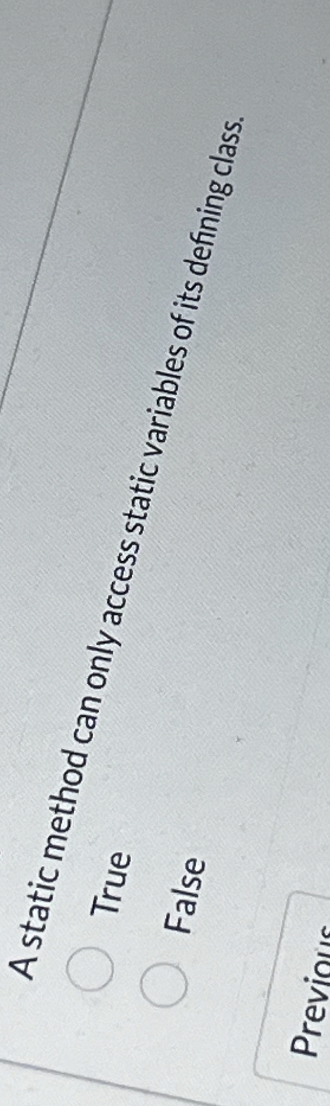 A static method can only access static variables