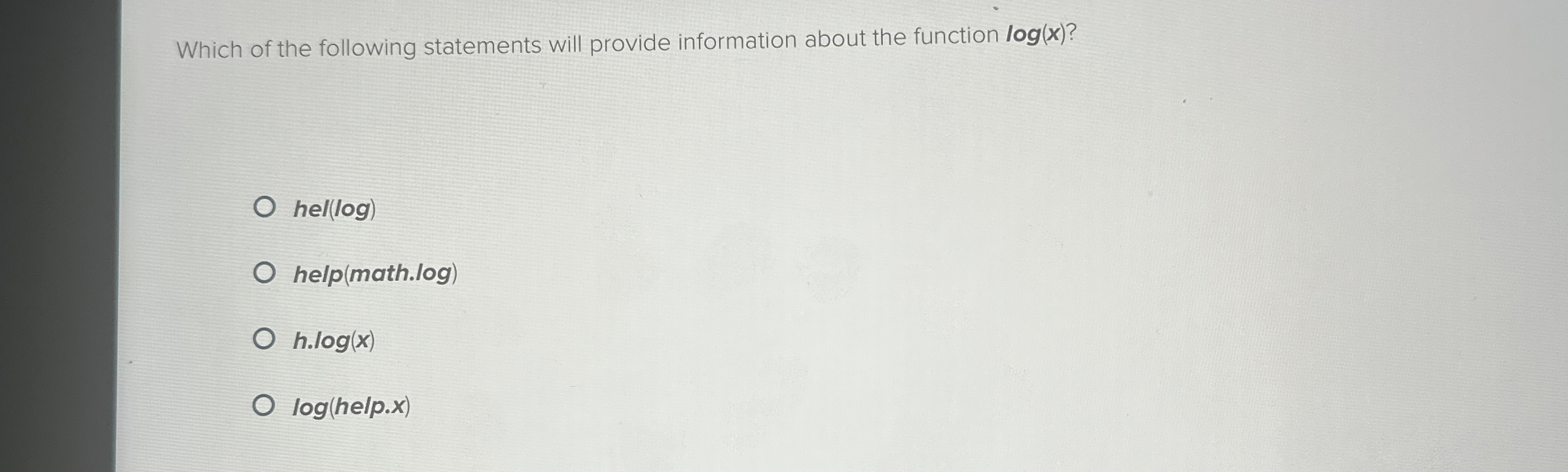 Which of the following statements will provide