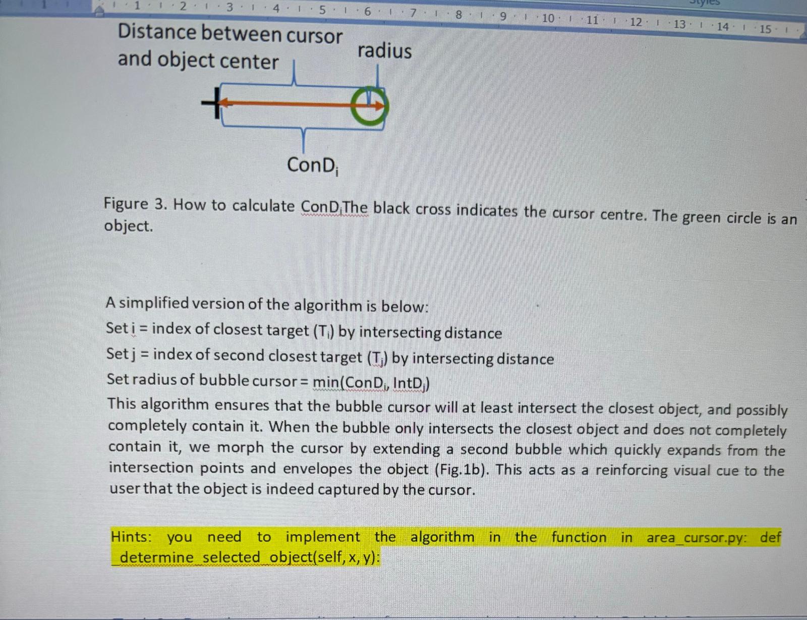 Distance between cursor Task 2 - Understand and