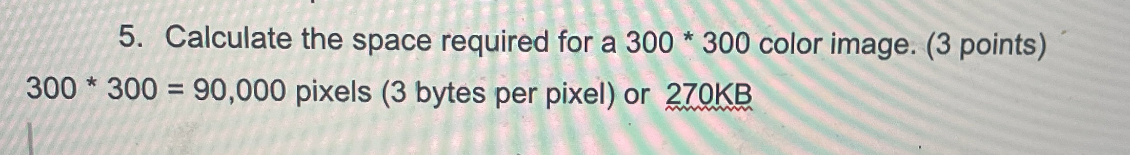 Calculate the space required for a 3 0 0 * * 3 0