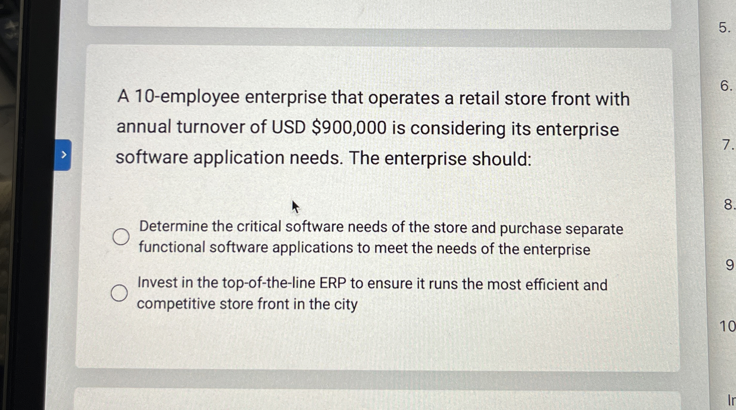 A 1 0 - employee enterprise that operates a