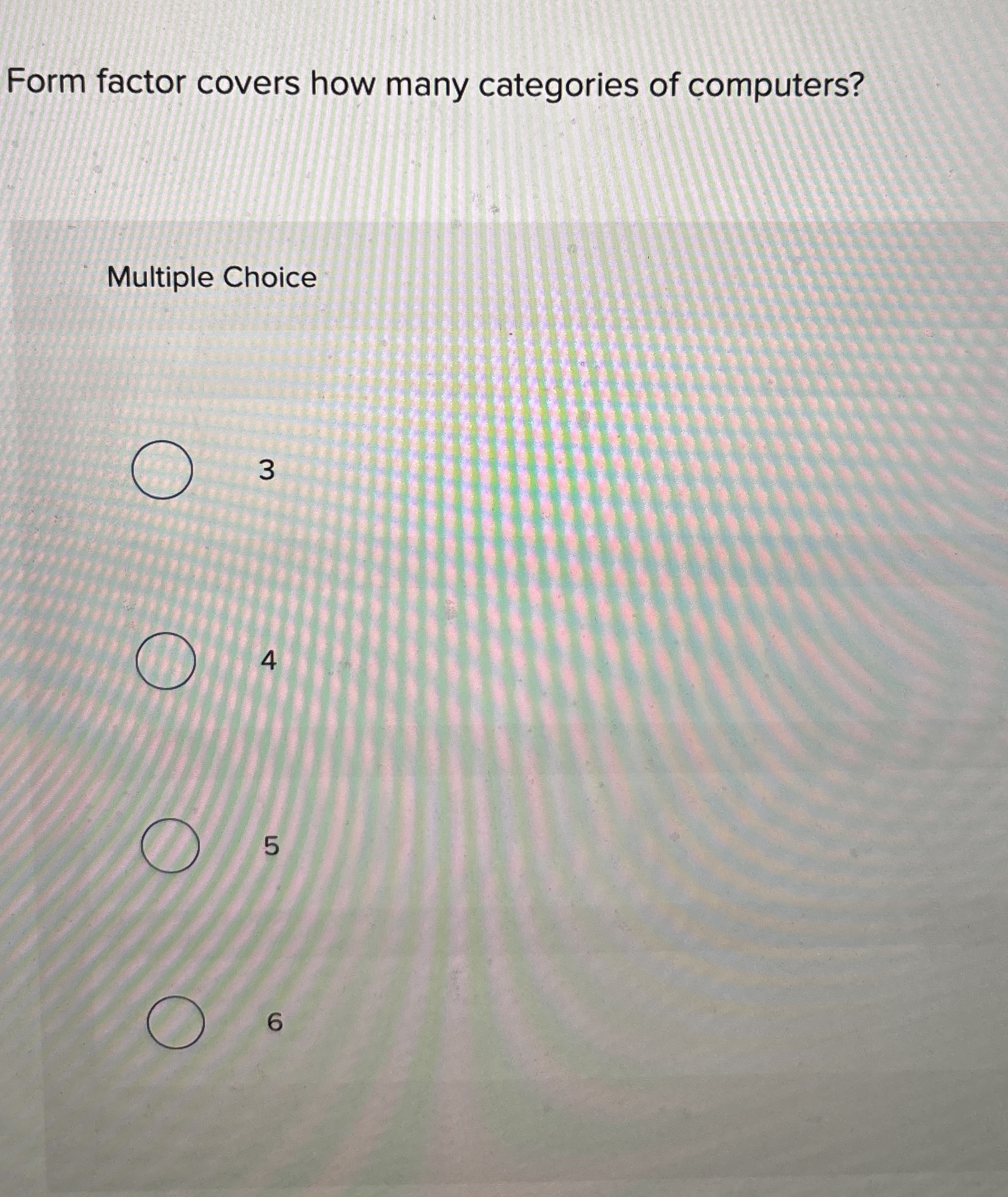 Form factor covers how many categories of