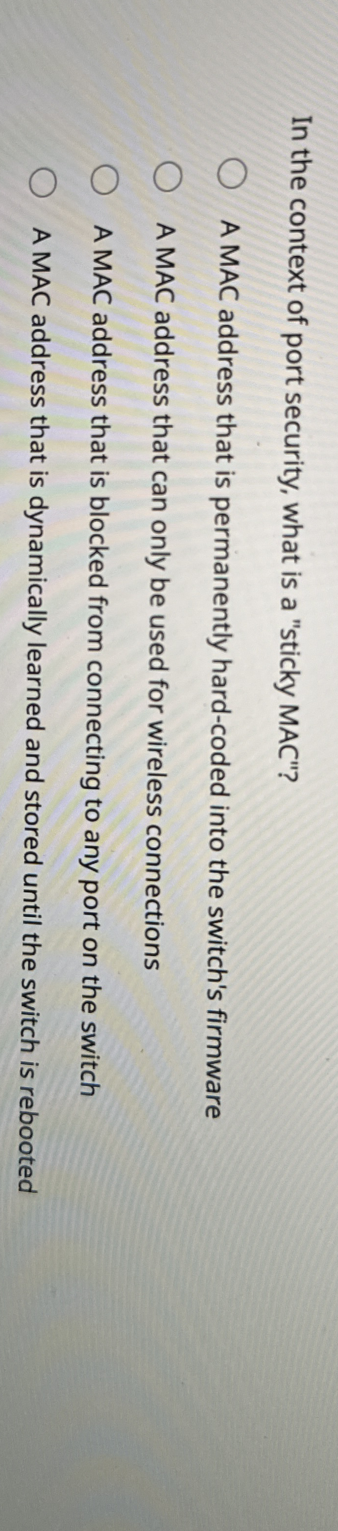 In the context of port security, what is a