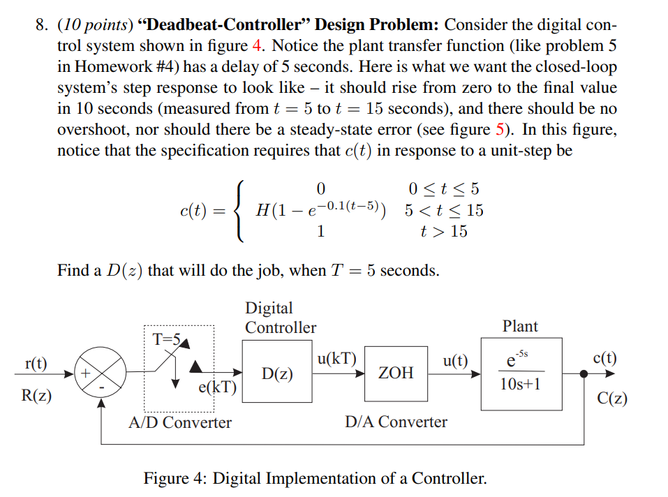 t = 5 to t = 1 5 secondsc ( t ) in response to a
