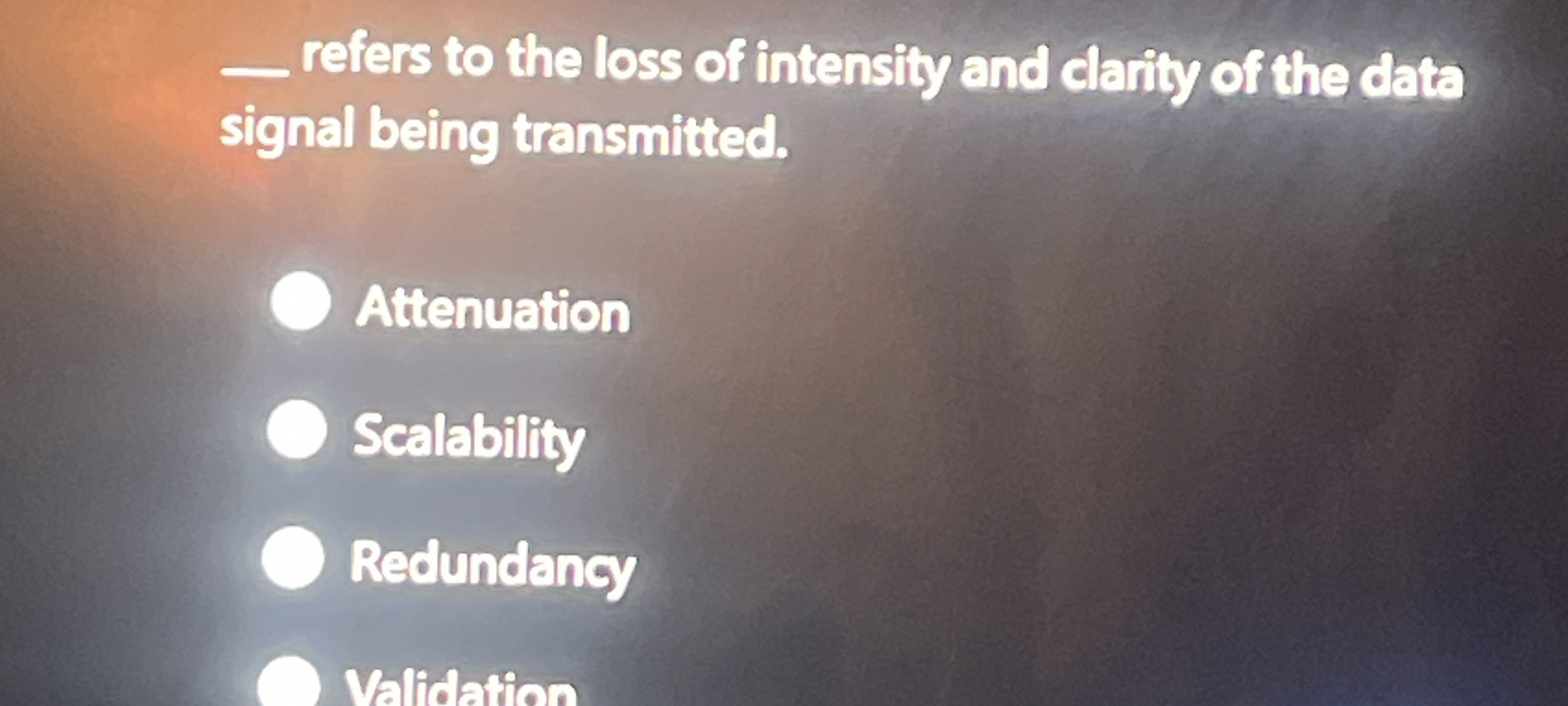 refers to the loss of intensity and clarity of