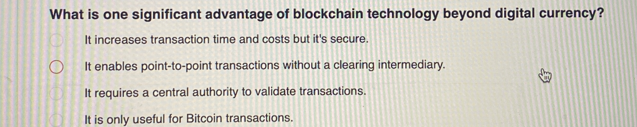 What is one significant advantage of blockchain