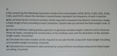 A file containing the following characters needs