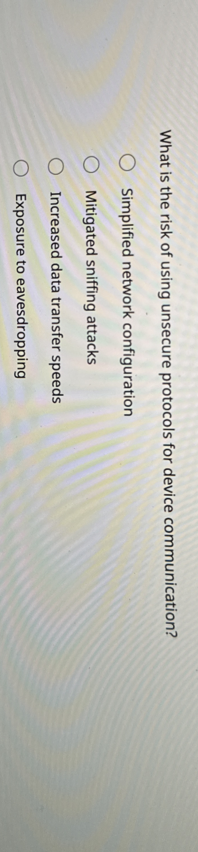 What is the risk of using unsecure protocols for