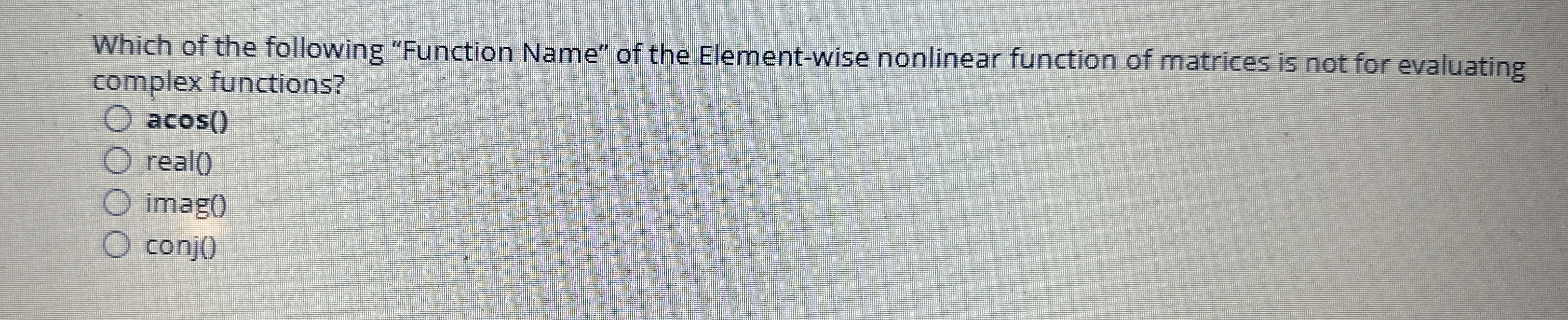 Which of the following "Function Name" of the