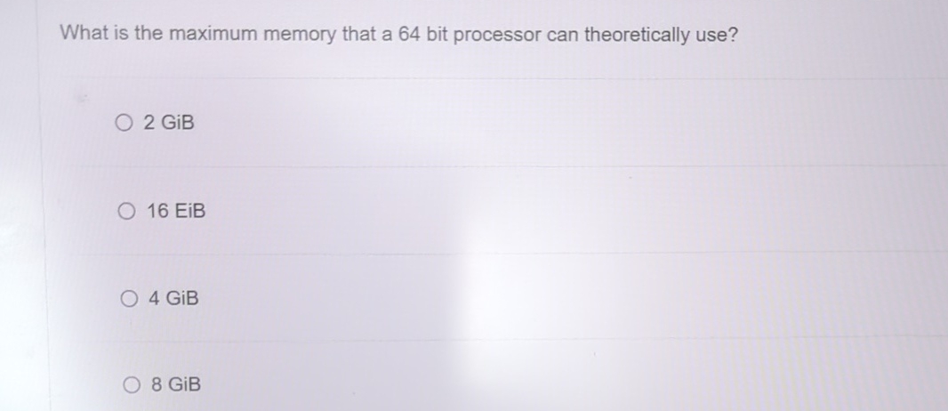 What is the maximum memory that a 6 4 bit