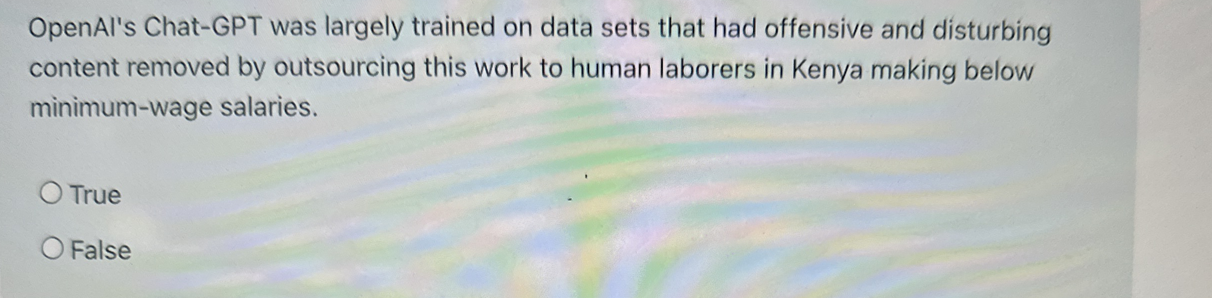 OpenAl's Chat - GPT was largely trained on data