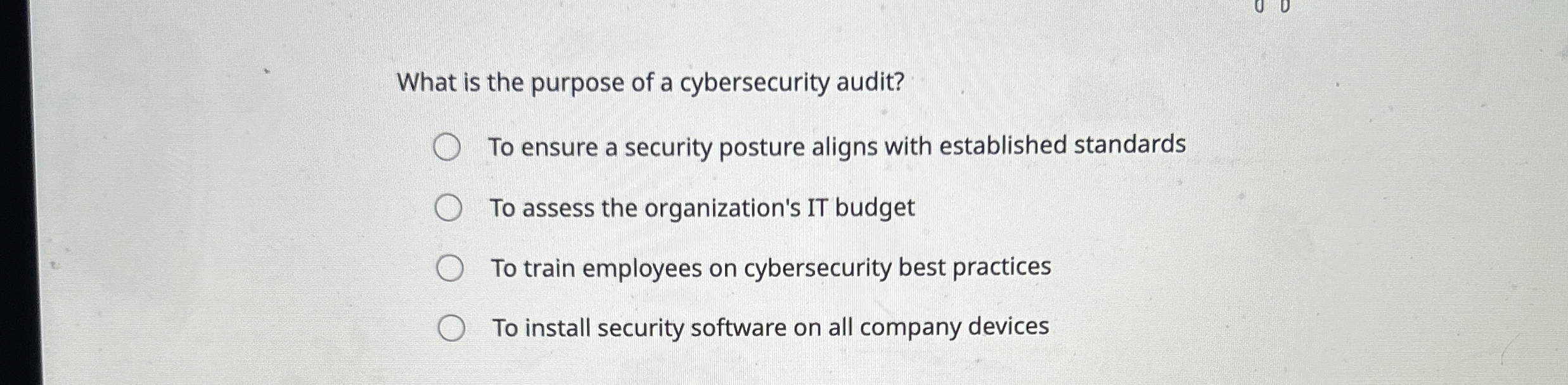 What is the purpose of a cybersecurity audit? To