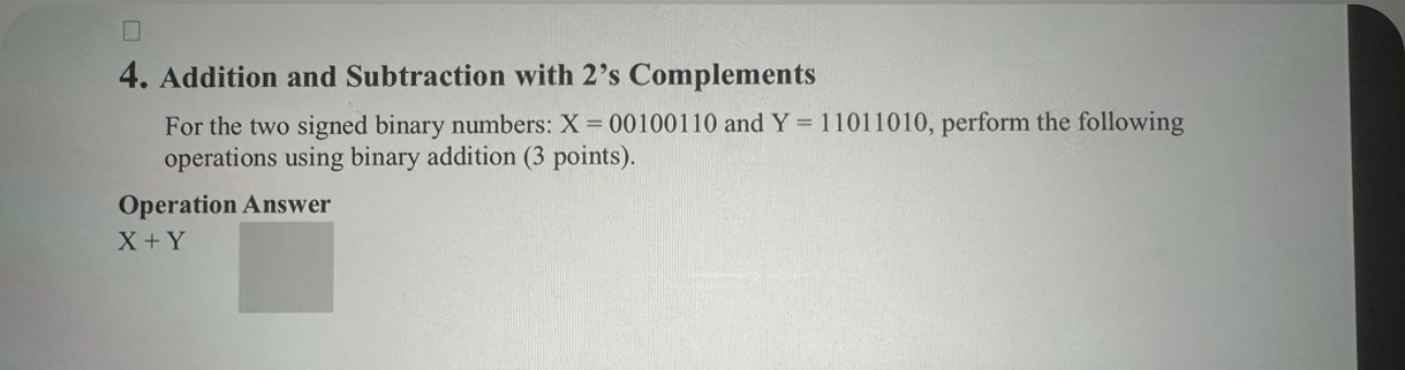 Addition and Subtraction with 2 ' s Complements