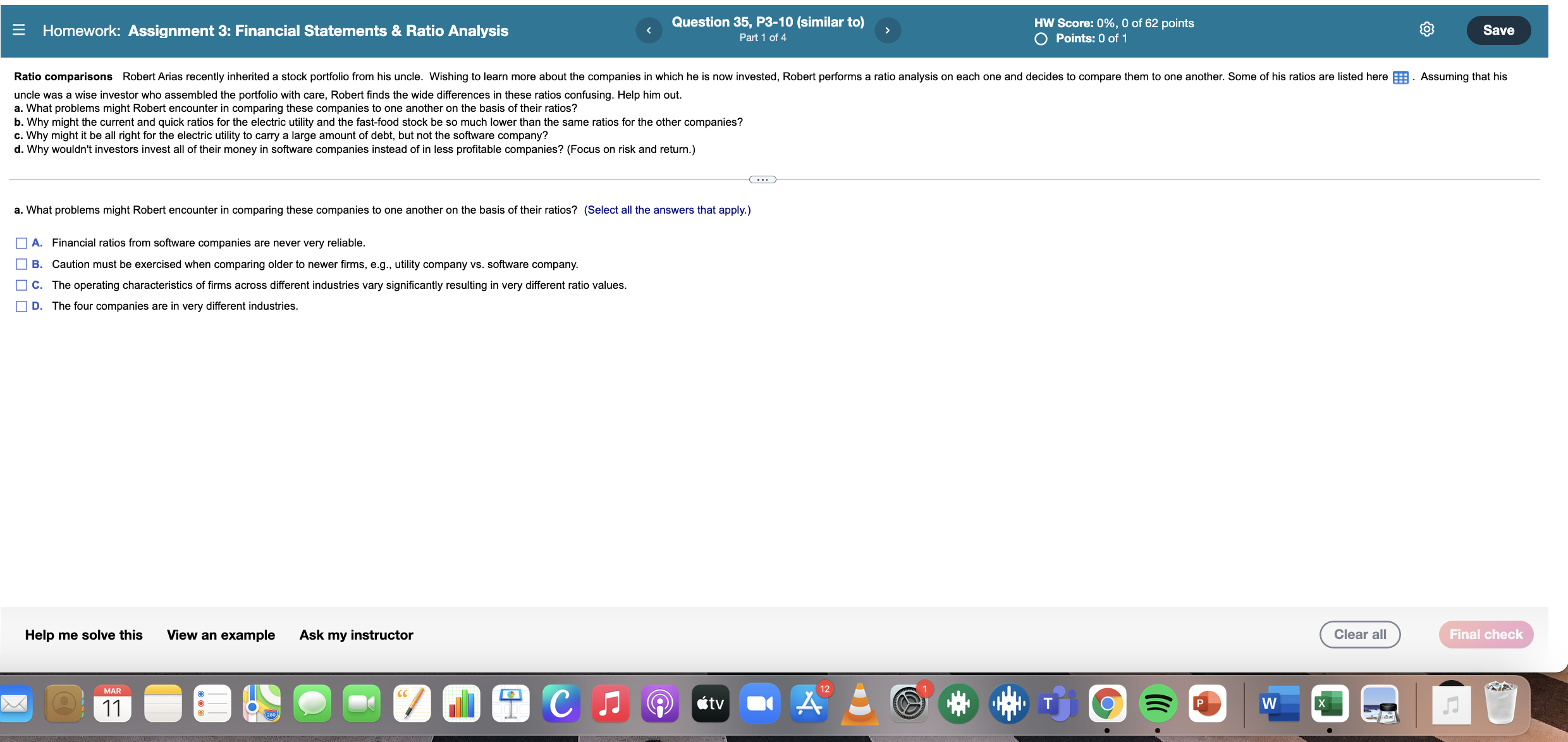 Homework: Assignment 3: Financial Statements &