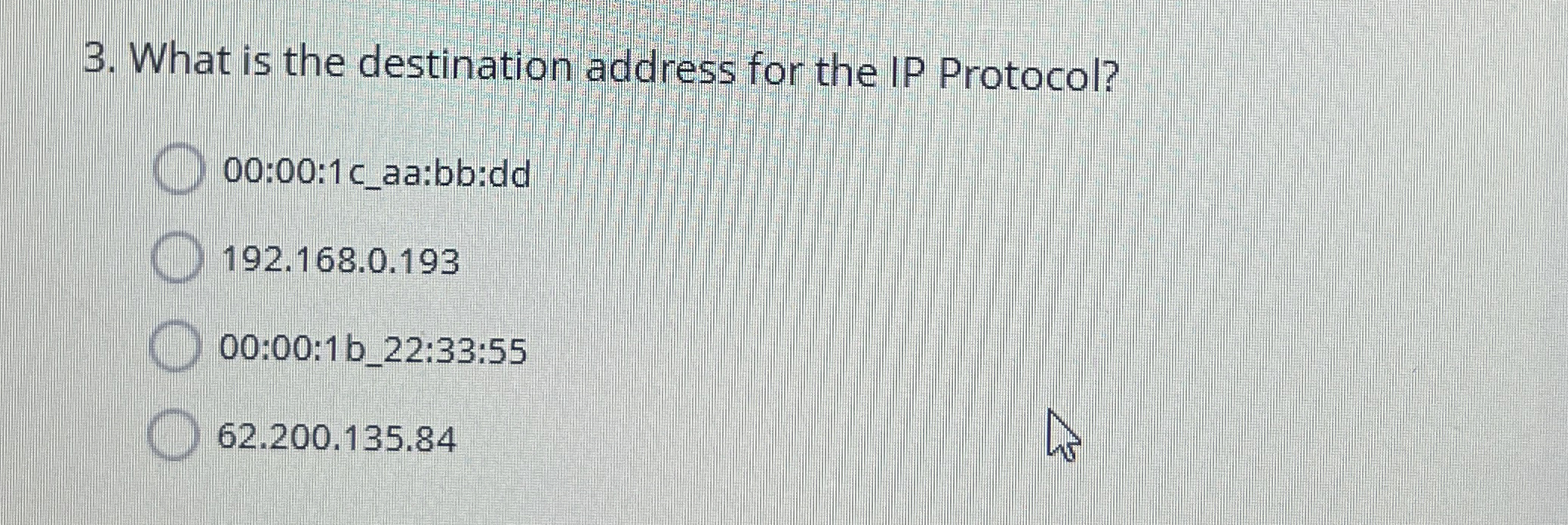 What is the destination address for the IP