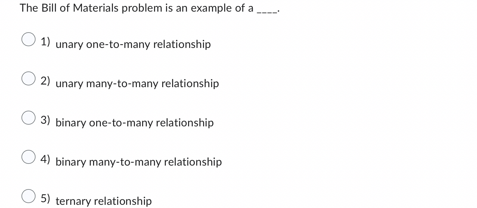 The Bill of Materials problem is an example of a