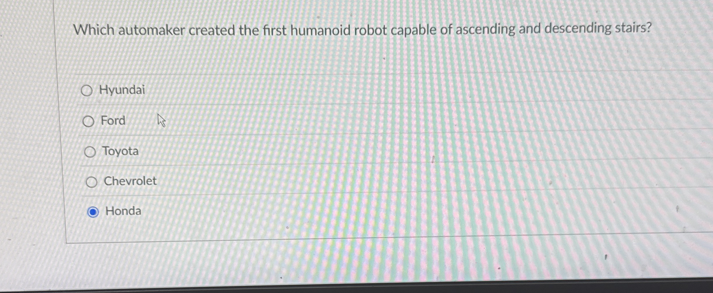 Which automaker created the first humanoid robot