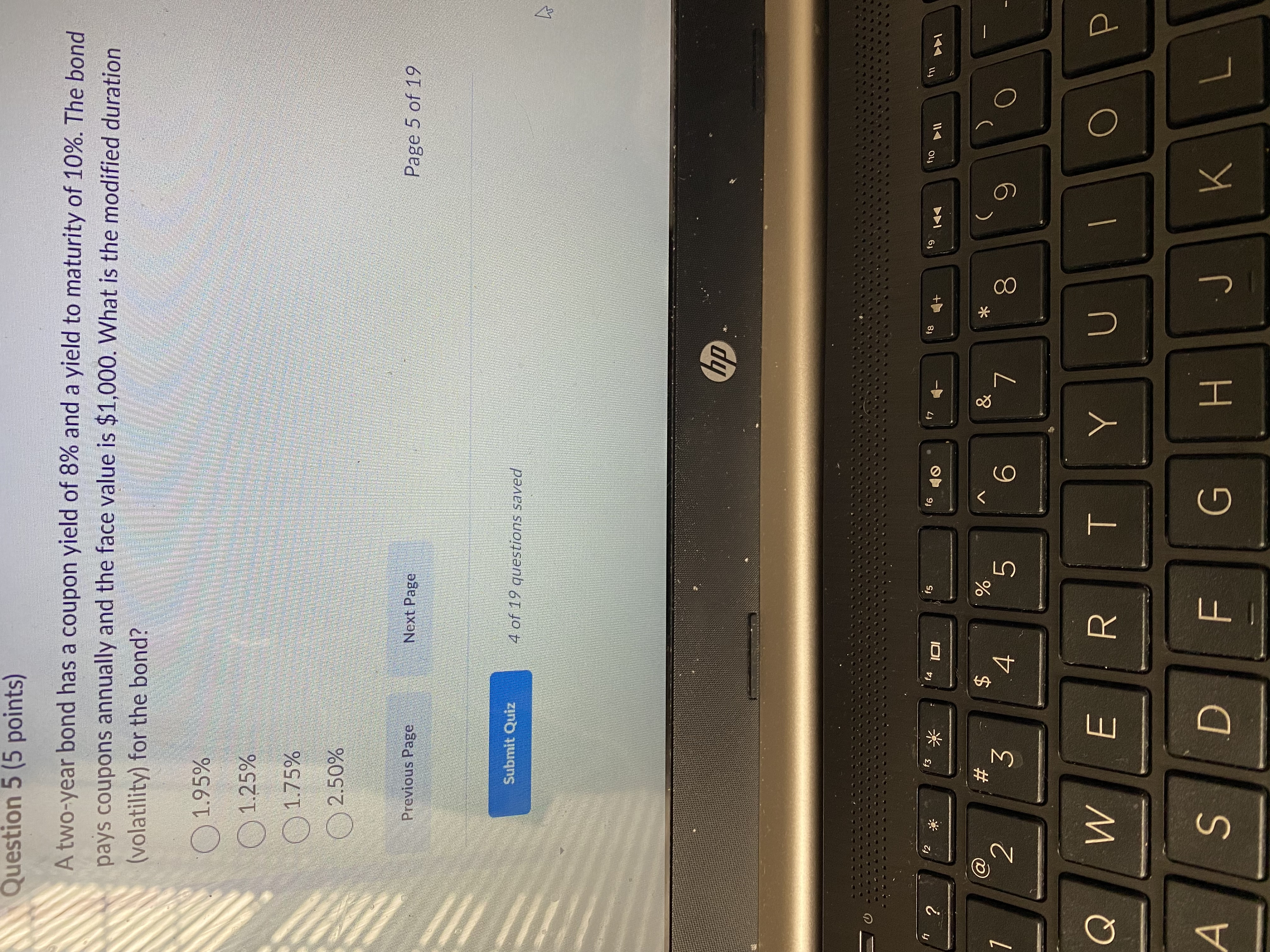 Question 7 (5 points) There are four bonds that