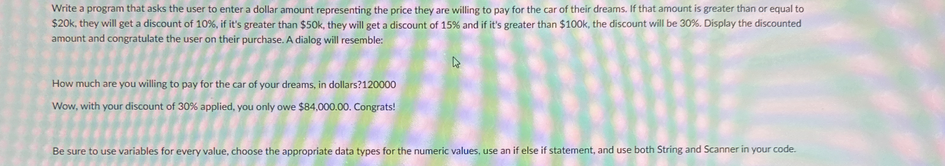 Write a program that asks the user to enter a