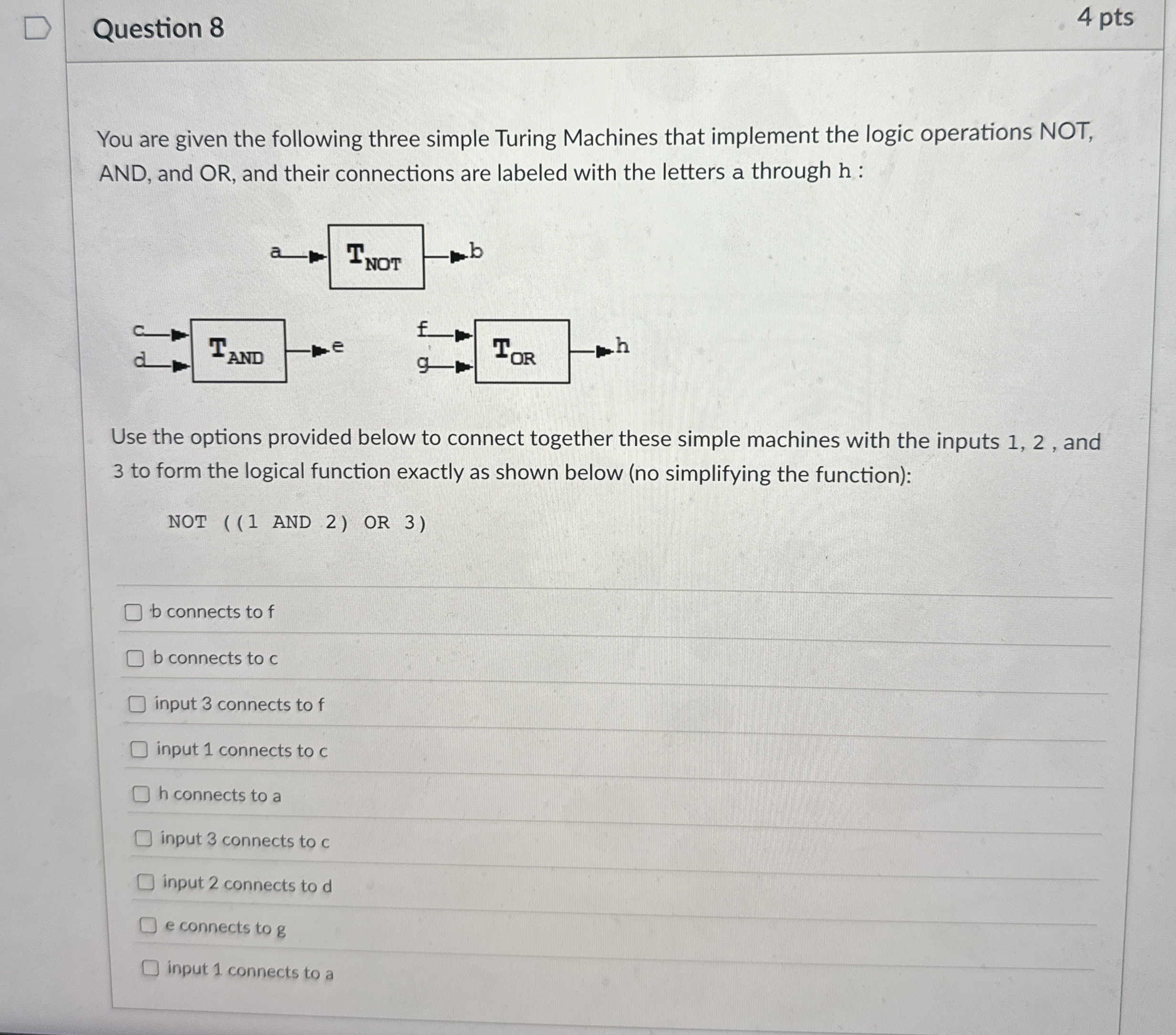 Question 8 You are given the following three