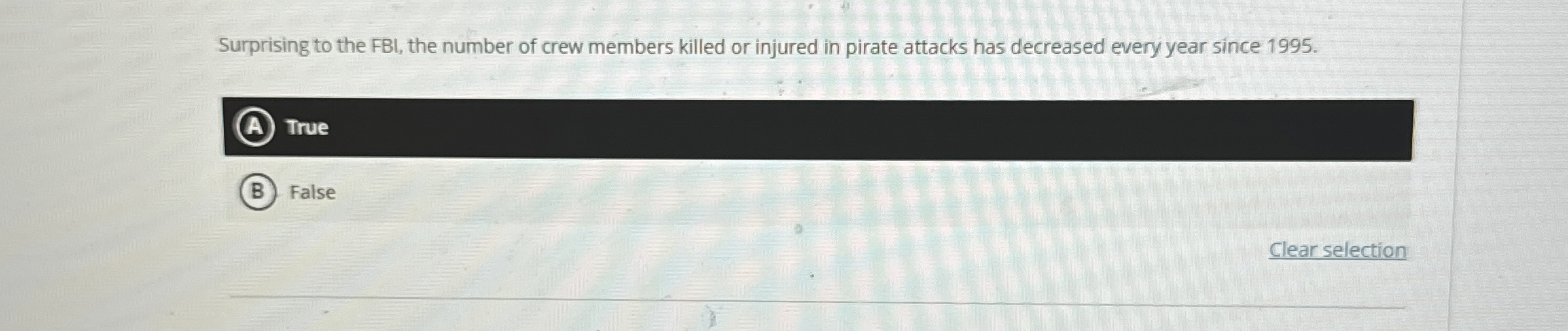 Surprising to the FBI, the number of crew members