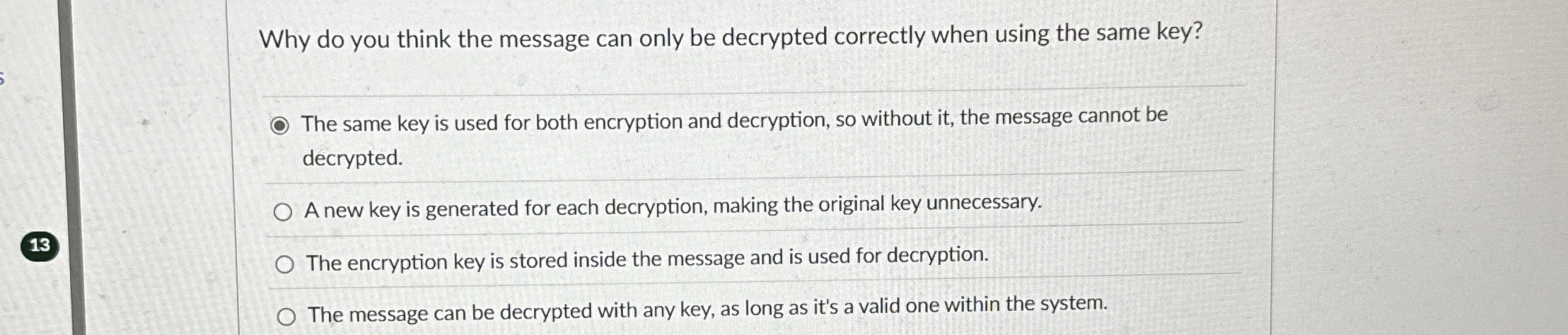 Why do you think the message can only be