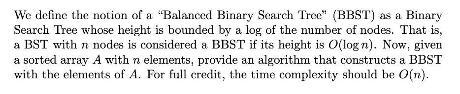 We define the notion of a "Balanced Binary Search