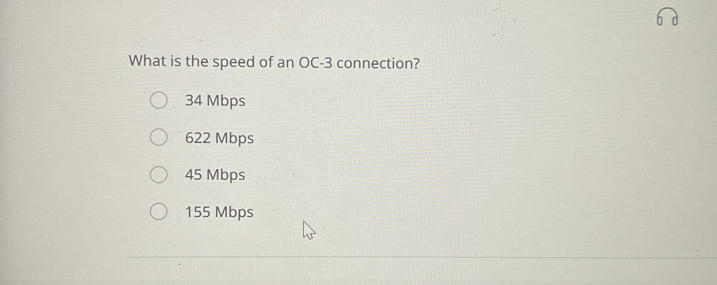 What is the speed of an OC - 3 connection? 3 4