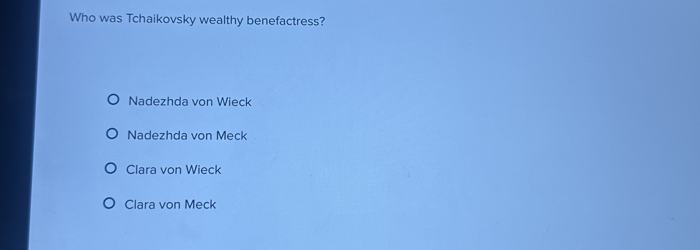 Who was Tchaikovsky wealthy benefactress?