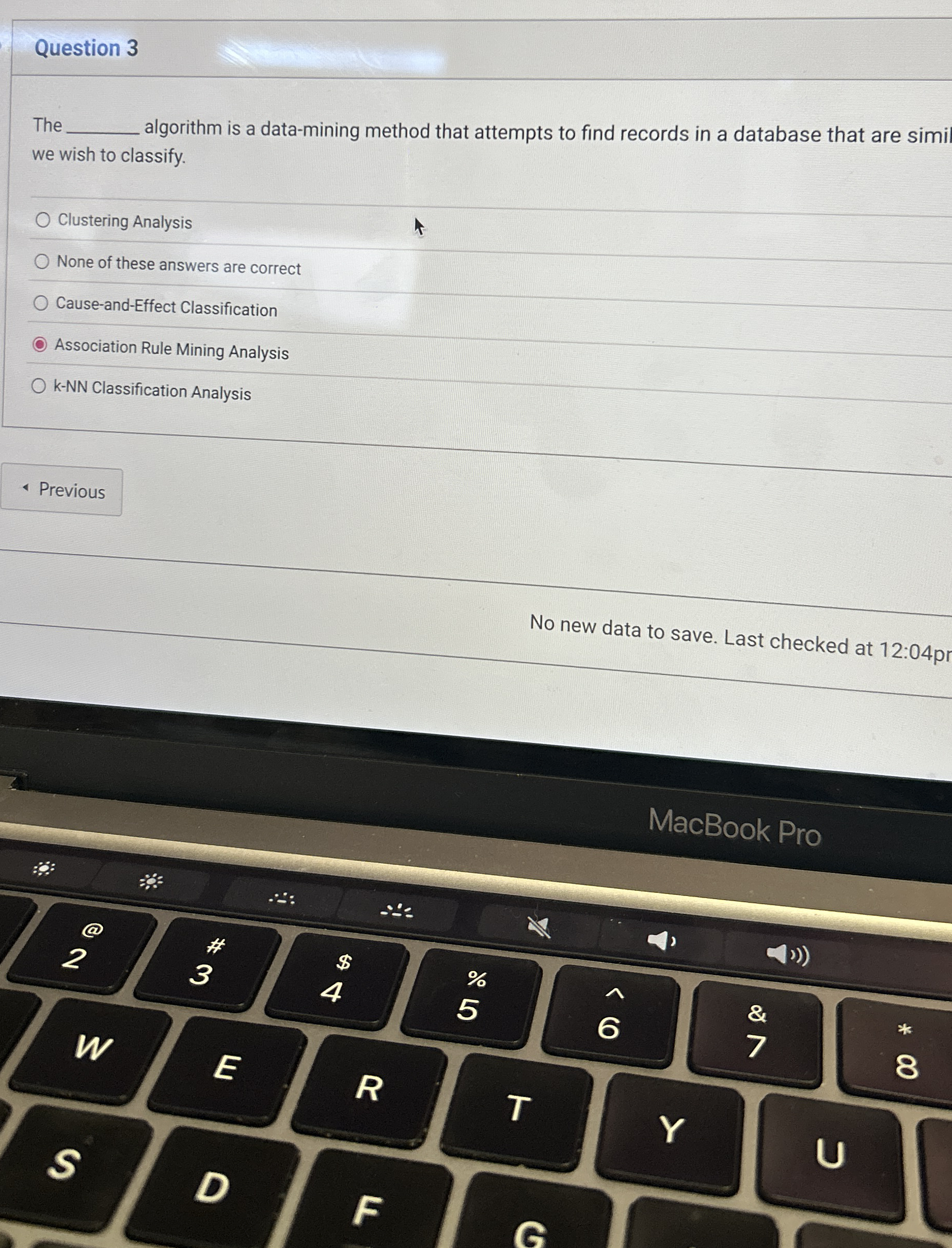 Question 3 The algorithm is a data - mining