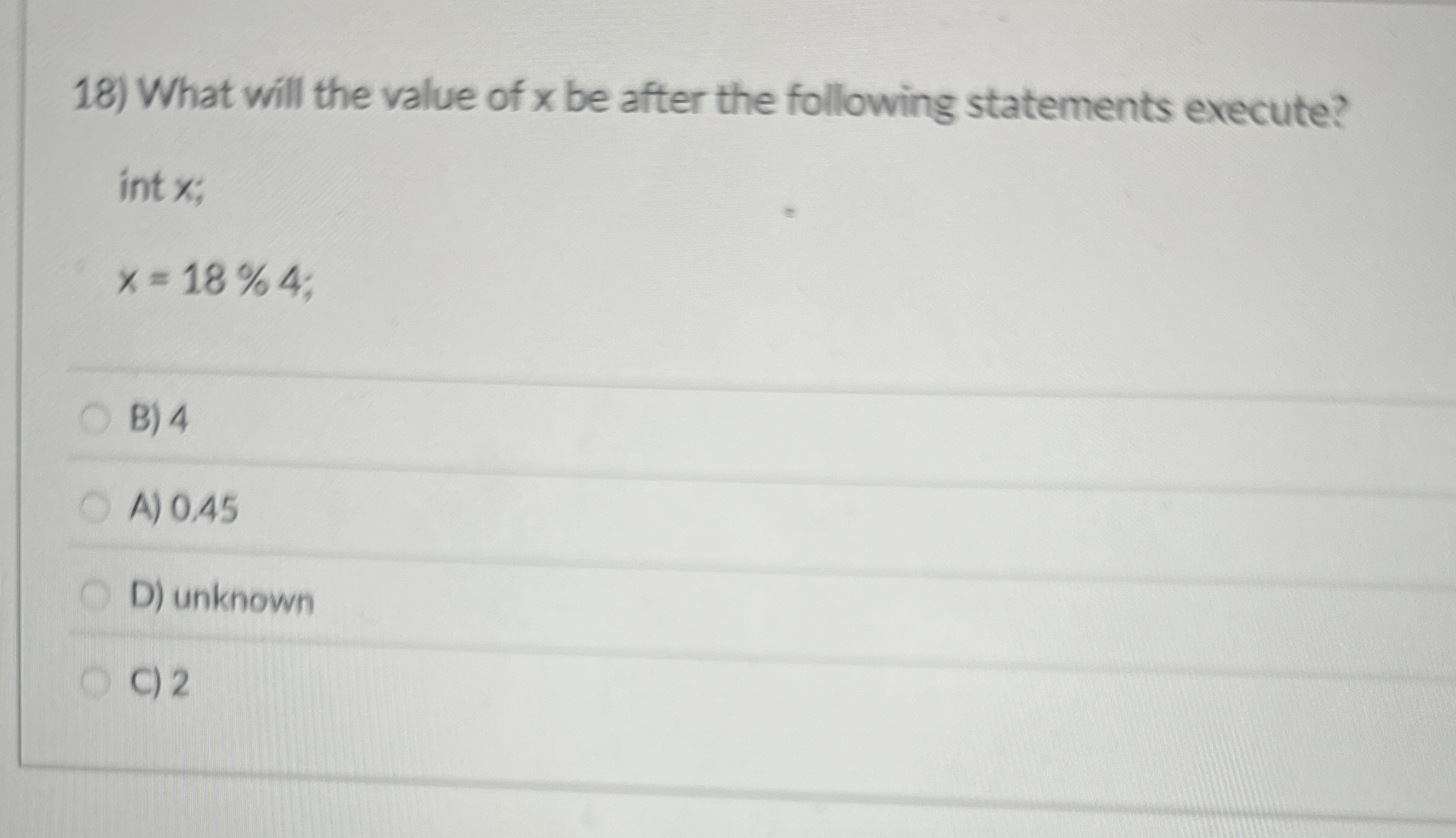 What will the value of x be after the following