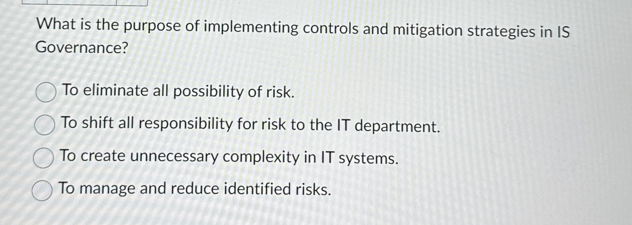 What is the purpose of implementing controls and