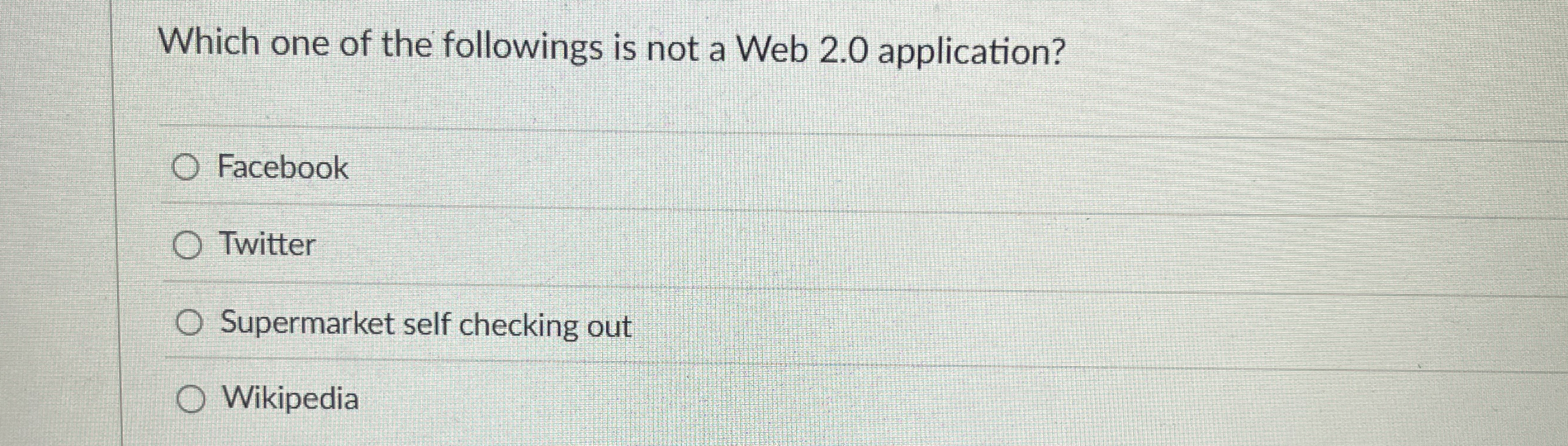 Which one of the followings is not a Web 2 . 0