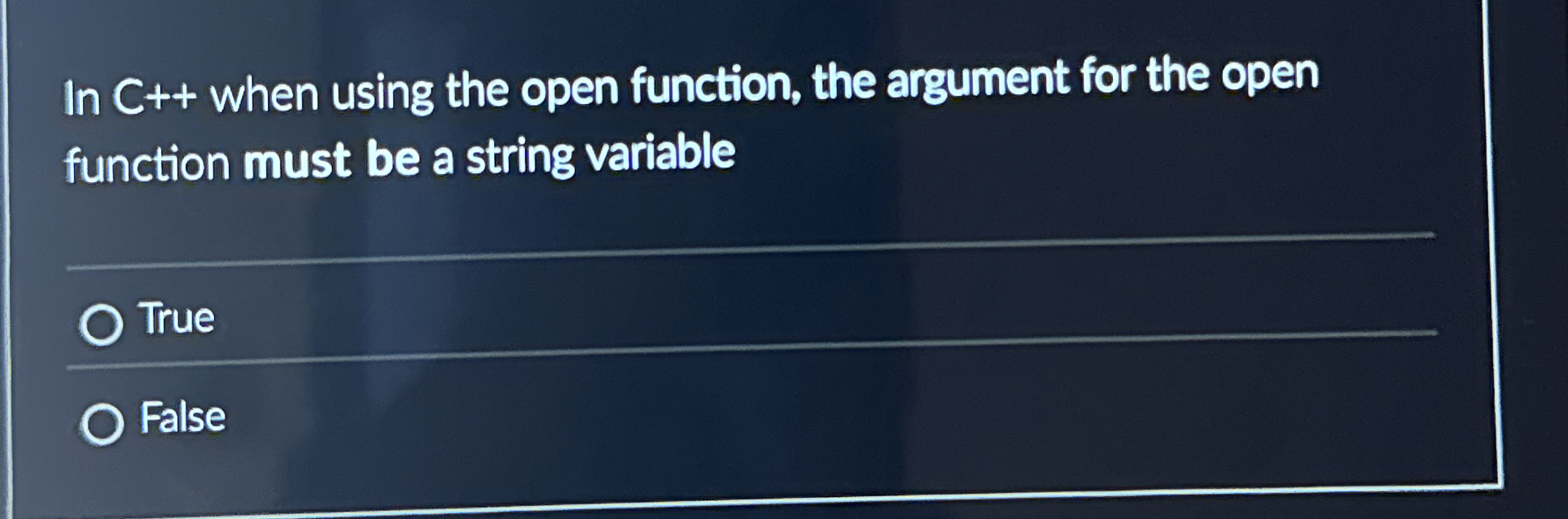In C + + when using the open function, the