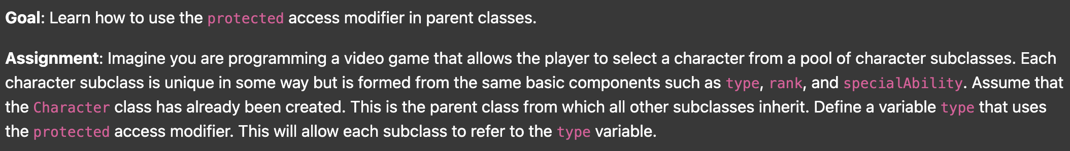Goal: Learn how to use the protected access