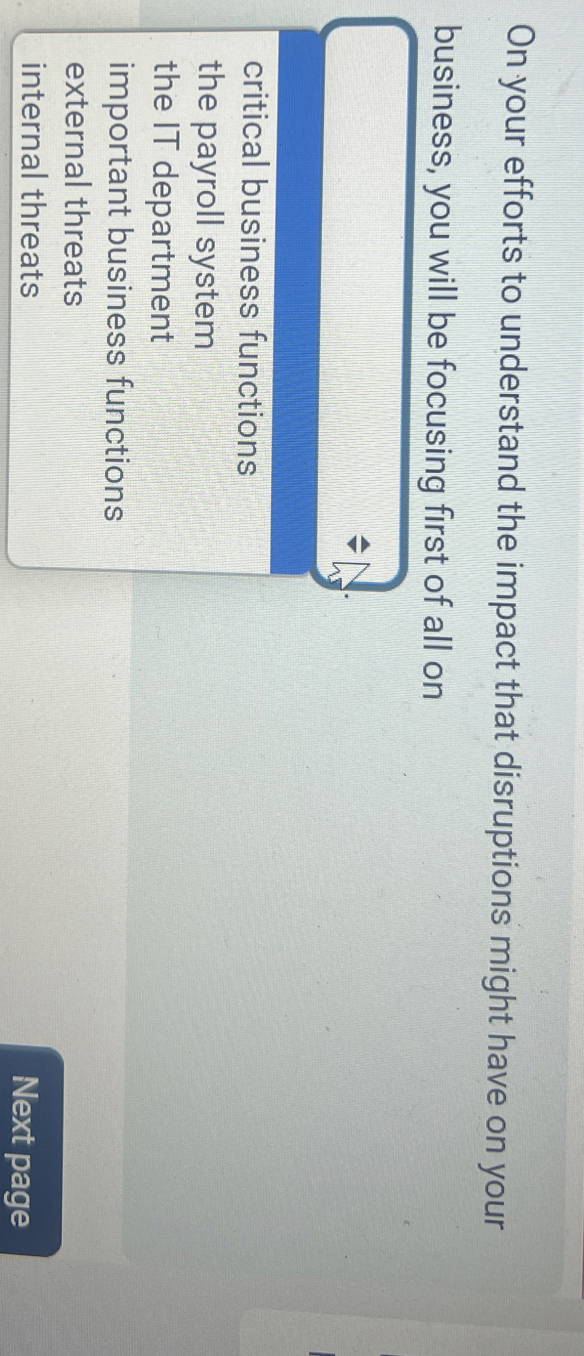 On your efforts to understand the impact that